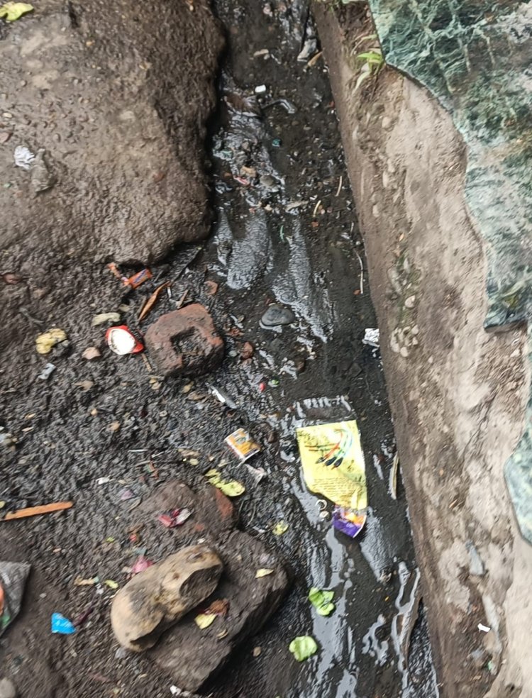 गंदगी से आ रहा बदबू से राहगीरों को होना पड़ रहा परेशान
