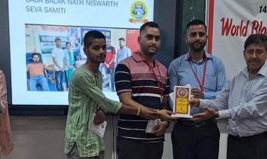 बाबा बालकनाथ नि०स्वार्थ सेवा सोसायटी भोरंज को मैडिकल कॉलेज हमीरपुर द्वारा किया गया सम्मानित