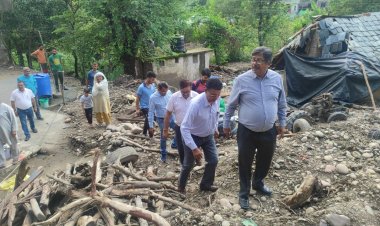 एनडीएमए की टीम ने किया सुजानपुर के आपदा प्रभावित क्षेत्रों का दौरा