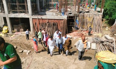 हमीरपुर भारतीय जनता पार्टी कार्यालय निर्माण का पूर्ण निरीक्षण करने पहुंचे सतपाल सती
