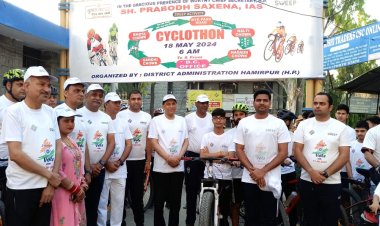 मुख्य सचिव ने साइक्लोथॉन को दिखाई हरी झंडी