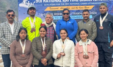 गंगा नदी में हिमाचल प्रदेश के कुल्लू जिला के राफ्टिंग खिलाड़ियों ने  निकाले 2 कांस्य पदक