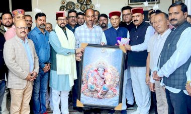 भाजपा जिला पदाधिकारियों ने प्रो. प्रेम कुमार धूमल और अनुराग सिंह ठाकुर को दीपावली की शुभकामनाएँ दीं