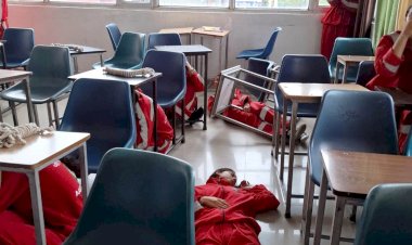 गौतम महाविद्यालय में शेक आउट ड्रिल का आयोजन