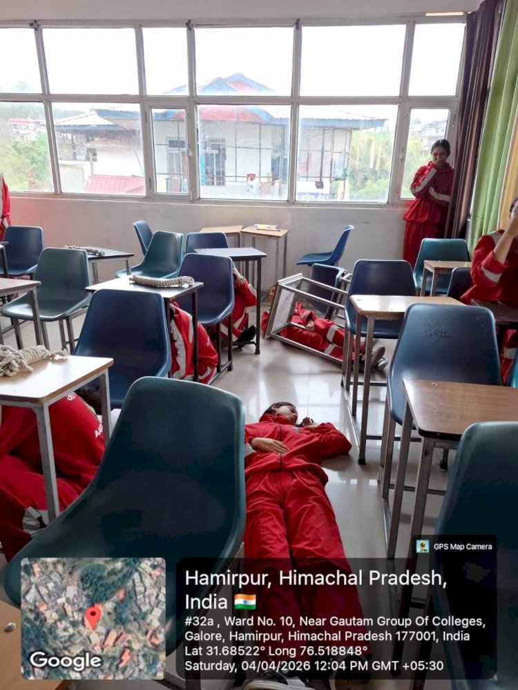 गौतम महाविद्यालय में शेक आउट ड्रिल का आयोजन