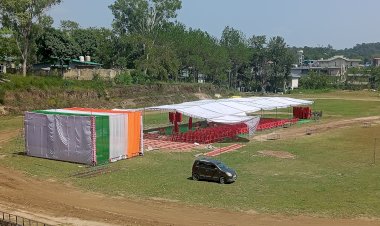 प्रधानों-उपप्रधानों के शपथ ग्रहण समारोह के लिए सजने लगा बहुतकनीकी महाविद्यालय का मैदान
